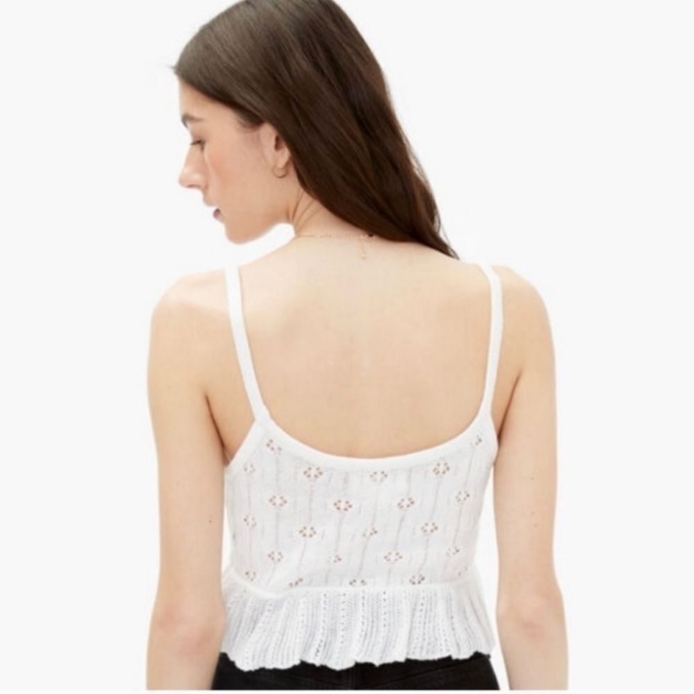 AEROPOSTALE Tie Knot Cropped Sweater Tank White Size XS - Picture 9 of 10